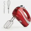 VonShef Professional 300W Hand Mixer, Red, Includes Chrome Beaters, Dough Hooks, Balloon Whisk + 5 Speed With Turbo Button -Smart Home Appliance Store 54925029 1