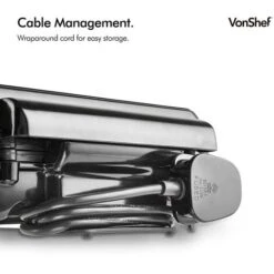 VonShef Waffle Maker, Large Quad Belgian Sweet & Savoury Cooker Easy Clean Non-Stick Coated Plates, Cool Touch Handles & Automatic Temperature Control, Compact, Portable Stainless Steel Design – 1100W -Smart Home Appliance Store 54925317 5