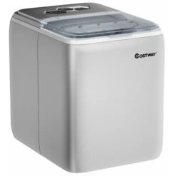 2.6L Portable Ice Machine W/ Ice Yield 20kg Per Day 8.5 Mins Per Cycle Self-Cleaning Home Bar Office Silver