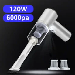 MUFF Car Vacuum Cleaner 120W Car Wireless Charging Car Household Dual-use 6000 Pa White