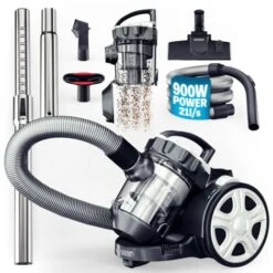 Monzana Bagless Cylinder Vacuum Cleaner 700 Watt Powerful Compact Design Multi Cyclone HEPA Filter Anthracite