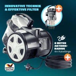 Monzana Bagless Cylinder Vacuum Cleaner 700 Watt Powerful Compact Design Multi Cyclone HEPA Filter Anthracite -Smart Home Appliance Store 56806293 5