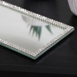 Rectangle Jewelled Mirrored Display Plate Tray -Smart Home Appliance Store 57109411 2