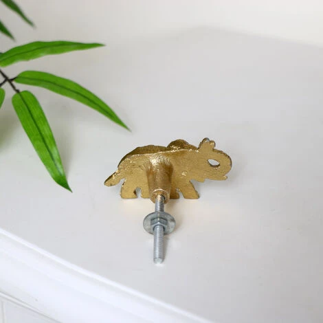 Gold Elephant Drawer Knob 4 Gold Elephant Drawer Knob - Image 2