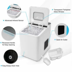 Countertop Ice Maker Portable Ice Cube Making Machine 15KG/24H Home Office Bar 11 Countertop Ice Maker Portable Ice Cube Making Machine 15KG/24H Home Office Bar -Smart Home Appliance Store 57933725 5