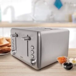 Igenix 4 Slice Toaster, Reheat Function, Slide Out Crumb Tray, Stainless Steel - IG3204 -Smart Home Appliance Store 58393251 4