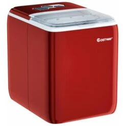2.6L Portable Ice Machine W/ Ice Yield 20kg Per Day 8.5 Mins Per Cycle Self-Cleaning Home Bar Office Red