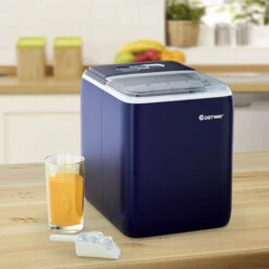 2.6L Portable Ice Machine W/ Ice Yield 20kg Per Day 8.5 Mins Per Cycle Self-Cleaning Home Bar Office Blue -Smart Home Appliance Store 58681513 3
