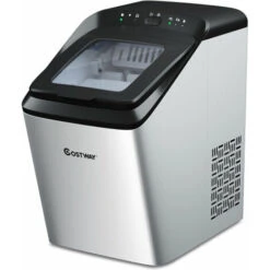 Countertop Ice Maker W/ Self-cleaning Function Ice Cubes Ready In 7 Mins Home Office Bar Silver