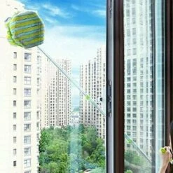 Extendable Window Squeegee With Rotating Head, High Rise Window Cleaner 0.6-1.4M Extension Pole, 2-in-1 Sponge Squeegee Telescopic Window Cleaning Equipment Squeegee, Long Handle Extendable Cleaner -Smart Home Appliance Store 59499708 4