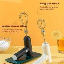 Electric Egg Beater With Two Wire Beaters Food Beater 3 Speed Whisk Vertical Cordless Hand Mixer With Egg Separator For Cake Egg Custard Cooking 11 Electric Egg Beater With Two Wire Beaters Food Beater 3 Speed Whisk Vertical Cordless Hand Mixer With Egg Separator For Cake Egg Custard Cooking -Smart Home Appliance Store 59691629 5