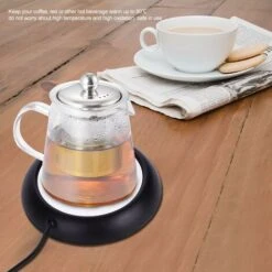 USB Wood Grain Mug Warmer Heat Drink Cup Mat Office Tea Coffee Warmer Pad Black -Smart Home Appliance Store 59939595 3