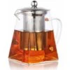 Square Glass Teapot With Infuser, 500 Ml Borosilicate Tea Pot With Strainer, Clear Leaf Tea Pots For Loose Tea 1 Square Glass Teapot With Infuser, 500 Ml Borosilicate Tea Pot With Strainer, Clear Leaf Tea Pots For Loose Tea -Smart Home Appliance Store 60699916 1