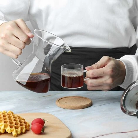 Pour Over Coffee Maker With Stainless Steel Filter, Borosilicate Glass Carafe Manual Coffee Dripper Brewer With Handle, No Paper Filters Needed Hand Drip Coffee Maker (400ml) 4 Pour Over Coffee Maker With Stainless Steel Filter, Borosilicate Glass Carafe Manual Coffee Dripper Brewer With Handle, No Paper Filters Needed Hand Drip Coffee Maker (400ml) - Image 2