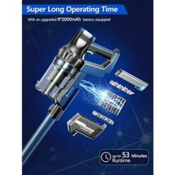 Proscenic P10 Pro Cordless Cleaner P10Pro, 4 In 1 Stick Vacuum With Powerful 26Kpa Suction 3 Adjustable Modes, LED Touch Screen, Removable Battery Anti-tangle Technology, Blue 10 Proscenic P10 Pro Cordless Cleaner P10Pro, 4 In 1 Stick Vacuum With Powerful 26Kpa Suction 3 Adjustable Modes, LED Touch Screen, Removable Battery Anti-tangle Technology, Blue -Smart Home Appliance Store 61309885 4