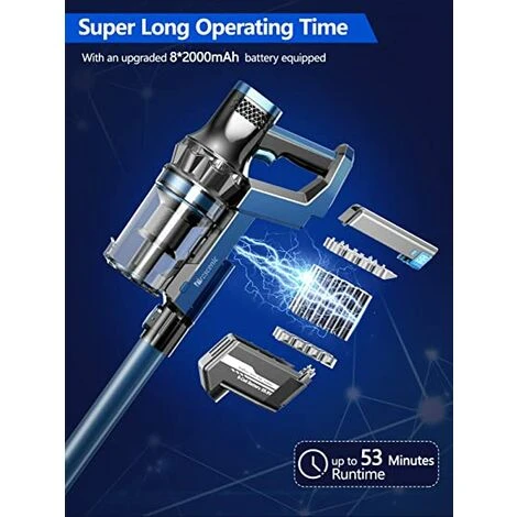 Proscenic P10 Pro Cordless Cleaner P10Pro, 4 In 1 Stick Vacuum With Powerful 26Kpa Suction 3 Adjustable Modes, LED Touch Screen, Removable Battery Anti-tangle Technology, Blue 6 Proscenic P10 Pro Cordless Cleaner P10Pro, 4 In 1 Stick Vacuum With Powerful 26Kpa Suction 3 Adjustable Modes, LED Touch Screen, Removable Battery Anti-tangle Technology, Blue - Image 4