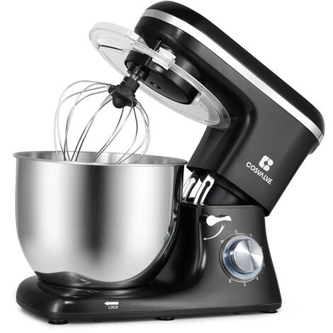 7L Stand Mixer Stainless Bowl Cake Mixer Electric 6 Speed Settings Food Mixer Machine Kitchen Mixer For Baking With Dough Hook, Whisk,Beater, Splash Guard Black 4 7L Stand Mixer Stainless Bowl Cake Mixer Electric 6 Speed Settings Food Mixer Machine Kitchen Mixer For Baking With Dough Hook, Whisk,Beater, Splash Guard Black - Image 2