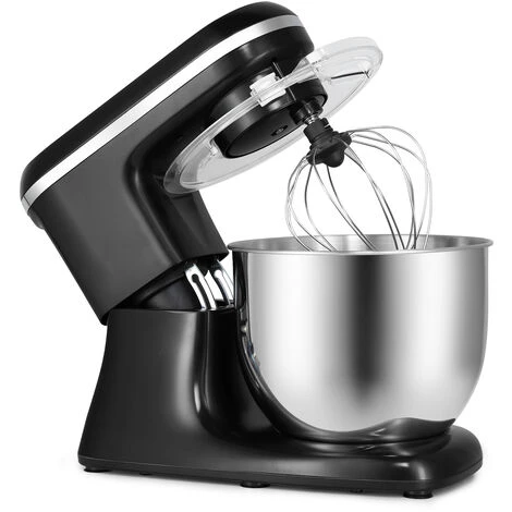 7L Stand Mixer Stainless Bowl Cake Mixer Electric 6 Speed Settings Food Mixer Machine Kitchen Mixer For Baking With Dough Hook, Whisk,Beater, Splash Guard Black 5 7L Stand Mixer Stainless Bowl Cake Mixer Electric 6 Speed Settings Food Mixer Machine Kitchen Mixer For Baking With Dough Hook, Whisk,Beater, Splash Guard Black - Image 3