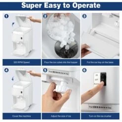 350W Electric Ice Crusher Countertop Ice Shaved Machine Adjustable Ice Texture -Smart Home Appliance Store 64517248 3