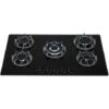 SIA BGH90BL 90cm Black 5 Burner Gas On Glass Hob Cast Iron Supports LPG Kit -Smart Home Appliance Store 65334511 1