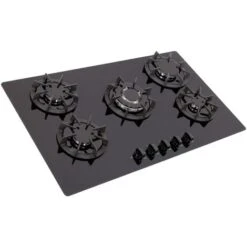SIA BGH90BL 90cm Black 5 Burner Gas On Glass Hob Cast Iron Supports LPG Kit 11 SIA BGH90BL 90cm Black 5 Burner Gas On Glass Hob Cast Iron Supports LPG Kit -Smart Home Appliance Store 65334511 5