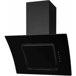 SIA AT71BL 70cm Touch Control Black Angled Glass Cooker Hood Extractor Fan