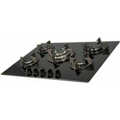 SIA GHG703BL 70cm Black 5 Burner Gas On Glass Hob With Cast Iron Pan Stands -Smart Home Appliance Store 65334720 5