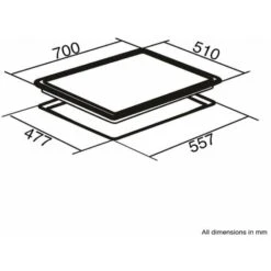 SIA R8 70cm Black 5 Burner Gas On Glass Hob With Cast Iron Pan Stands -Smart Home Appliance Store 65334755 4