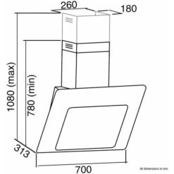 SIA AGE71BL 70cm Black 3 Colour LED Edge Lit Angled Glass Cooker Hood Extractor -Smart Home Appliance Store 65334758 4