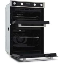 60cm Black Built In Double Electric Fan Oven 110L - Montpellier DO3570IB -Smart Home Appliance Store 65334787 3