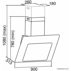 SIA AGE91BL 90cm Black 3 Colour LED Edge Lit Angled Glass Cooker Hood Extractor 10 SIA AGE91BL 90cm Black 3 Colour LED Edge Lit Angled Glass Cooker Hood Extractor -Smart Home Appliance Store 65334819 4