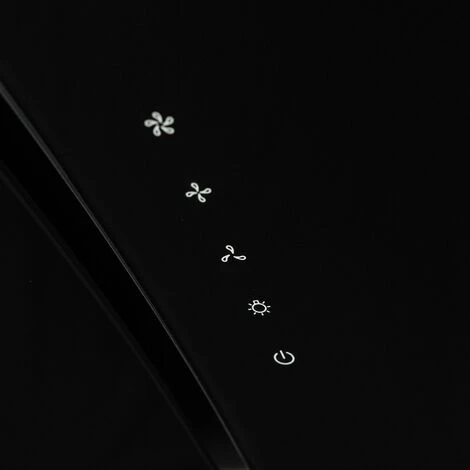 SIA 90cm Touch Control Black Angled Curved Glass Cooker Hood Kitchen Extractor 4 SIA 90cm Touch Control Black Angled Curved Glass Cooker Hood Kitchen Extractor - Image 2