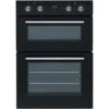 SIA DO102 60cm Black Built In Double Electric True Fan Oven With Digital Timer