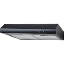 SIA STE50BL 50cm Black Slimline Visor Cooker Hood Kitchen Extractor Fan