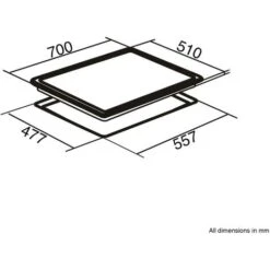 SIA GHG703WH 70cm White 5 Burner Gas On Glass Hob With Cast Iron Pan Stands -Smart Home Appliance Store 65334842 4