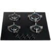 SIA GHG603BL 60cm Black 4 Burner Gas On Glass Hob With Cast Iron Pan Stands -Smart Home Appliance Store 65334854 1