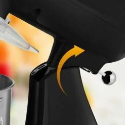 AREBOS Retro Food Processor 1800 W Black Kneading Machine With 6 L Stainless Steel Mixing Bowl Low Noise Kitchen Mixer With Stirring Hook, Dough Hook, Whisk And Splash Guard 6 Speeds 11 AREBOS Retro Food Processor 1800 W Black Kneading Machine With 6 L Stainless Steel Mixing Bowl Low Noise Kitchen Mixer With Stirring Hook, Dough Hook, Whisk And Splash Guard 6 Speeds -Smart Home Appliance Store 66438937 5