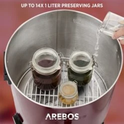 AREBOS Automatic Preserving Cooker 1800 W Preserving Pot 28 L With Timer, Thermostat & Overheating Protection Steplessly Adjustable 30-110°C Mulled Wine Cooker Incl. Preserving Jar Lifter & Prese -Smart Home Appliance Store 66438939 4