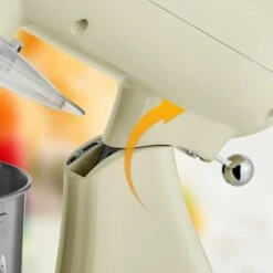 AREBOS Retro Food Processor 1800 W Cream Kneading Machine With 6L Stainless Steel Mixing Bowl Low Noise Kitchen Mixer With Mixing Hook, Dough Hook, Whisk And Splash Guard 6 Speeds -Smart Home Appliance Store 66438943 5