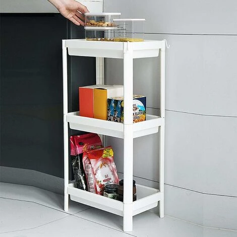 3 Tier Slim Organizer Storage Cart Laundry Trolley Bathroom Shelves Organizer, For Bathroom Laundry Room Pantry Kitchen Narrow Places 5 3 Tier Slim Organizer Storage Cart Laundry Trolley Bathroom Shelves Organizer, For Bathroom Laundry Room Pantry Kitchen Narrow Places - Image 3
