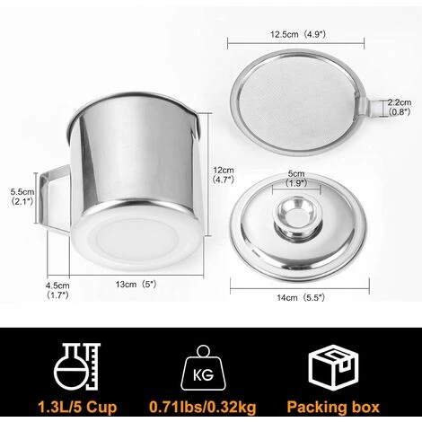 Bacon Grease Container With Stainless Steel Grease Strainer Perfect As Pan Grease Holder, Cooking Oil Keeper And Storage1.2L 5 Bacon Grease Container With Stainless Steel Grease Strainer Perfect As Pan Grease Holder, Cooking Oil Keeper And Storage1.2L - Image 3