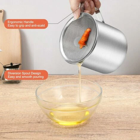 Bacon Grease Container With Stainless Steel Grease Strainer Perfect As Pan Grease Holder, Cooking Oil Keeper And Storage1.2L 7 Bacon Grease Container With Stainless Steel Grease Strainer Perfect As Pan Grease Holder, Cooking Oil Keeper And Storage1.2L - Image 5