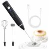 Electric Milk Frother With Double Whisk, USB Rechargeable Milk Frother, 2 In 1 Handheld Battery Operated Milk Frother For Coffee, Latte, Cappuccino, Whipping Eggs -Smart Home Appliance Store 68107147 1