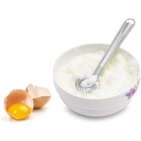 Whisk With Spiral Made Of Stainless Steel, 20 Cm, Silver Colour 3 Whisk With Spiral Made Of Stainless Steel, 20 Cm, Silver Colour