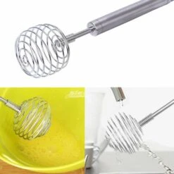 Stainless Steel Manual Egg Whisk, Hand Egg Mixer Eggbeater Blender Stirring Beater Cream Frother Flour Stirrer, For Family Restaurant Kitchen,9.05 In -Smart Home Appliance Store 68107900 4