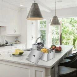 EH81 2500W 220-240V 6.3QT/6L Stainless Steel Single Cylinder Electric Fryer UK Plug 11 EH81 2500W 220-240V 6.3QT/6L Stainless Steel Single Cylinder Electric Fryer UK Plug -Smart Home Appliance Store 68154249 5