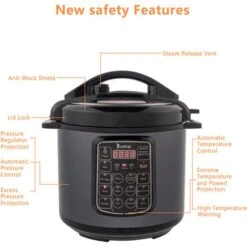 1000W Push-button Stainless Steel Electric Pressure Cooker 13 In 1 Cooking Mode, Stainless Steel Color - B 10 1000W Push-button Stainless Steel Electric Pressure Cooker 13 In 1 Cooking Mode, Stainless Steel Color - B -Smart Home Appliance Store 68154259 4