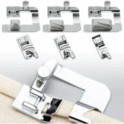 6 Pieces Presser Foot Sewing Machine Hemming Foot Sewing 4/8 6/8 8/8in Rolled Hem Presser Foot 3/4/6mm Foot