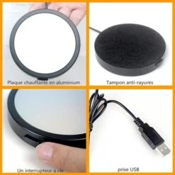 Coffee Cup WarmerㄛUSB Electric Heated Coaster,Teapot Warmer,Provides Consistent Temperature For Coffee, Milk And Beverages In Office And Home -Smart Home Appliance Store 71418971 5