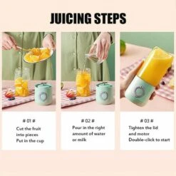 Portable Fruit Blender, 500ml 6 Blades Juicer Mini USB Blender For Smoothie Juice Bottles Electric Cup Milkshake Sport And Travel, BPA Free Green -Smart Home Appliance Store 72368850 3